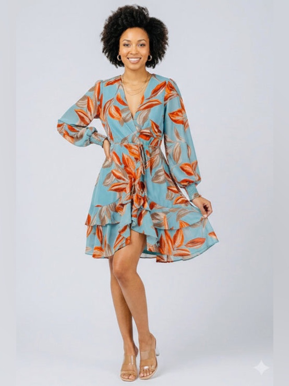 Sedona Breeze Floral Wrap Mini Dress